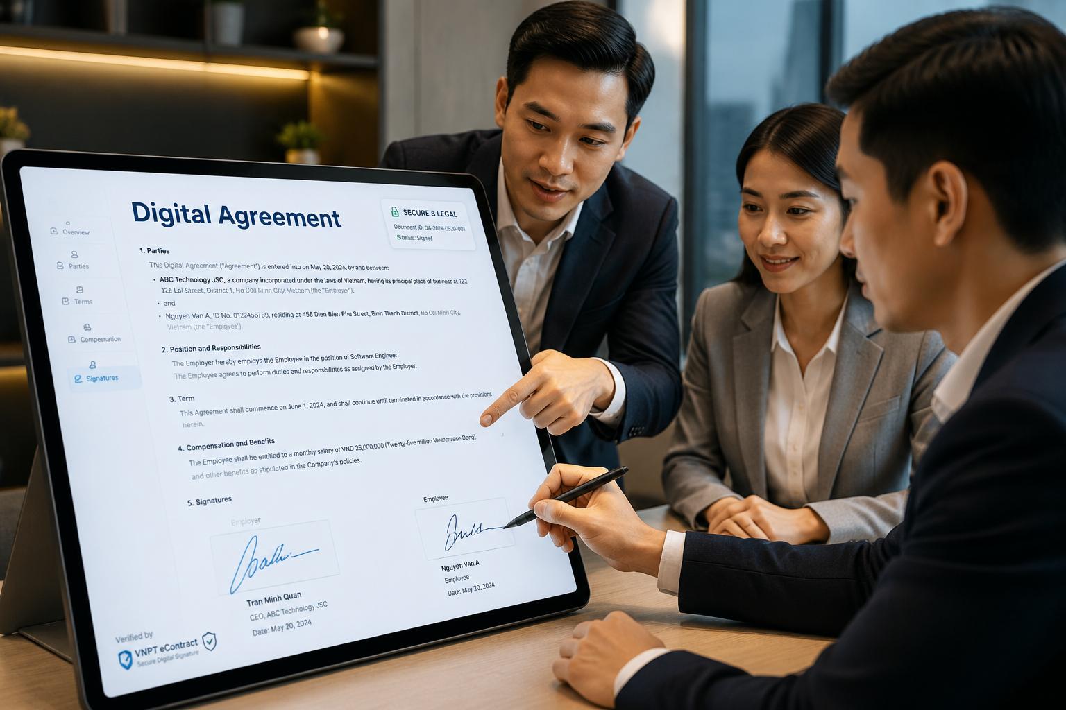 Cách ký hợp đồng lao động online