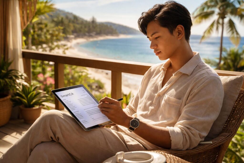 Ký hồ sơ, hợp đồng từ xa trong kỳ nghỉ bằng SmartCA