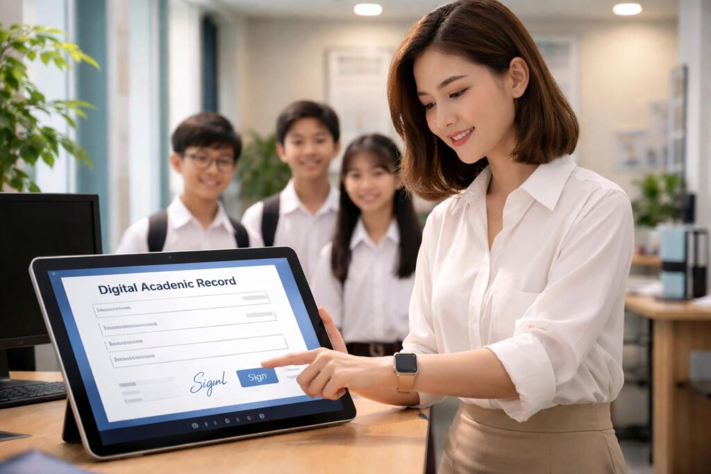Quy trình ký số học bạ điện tử trong trường học