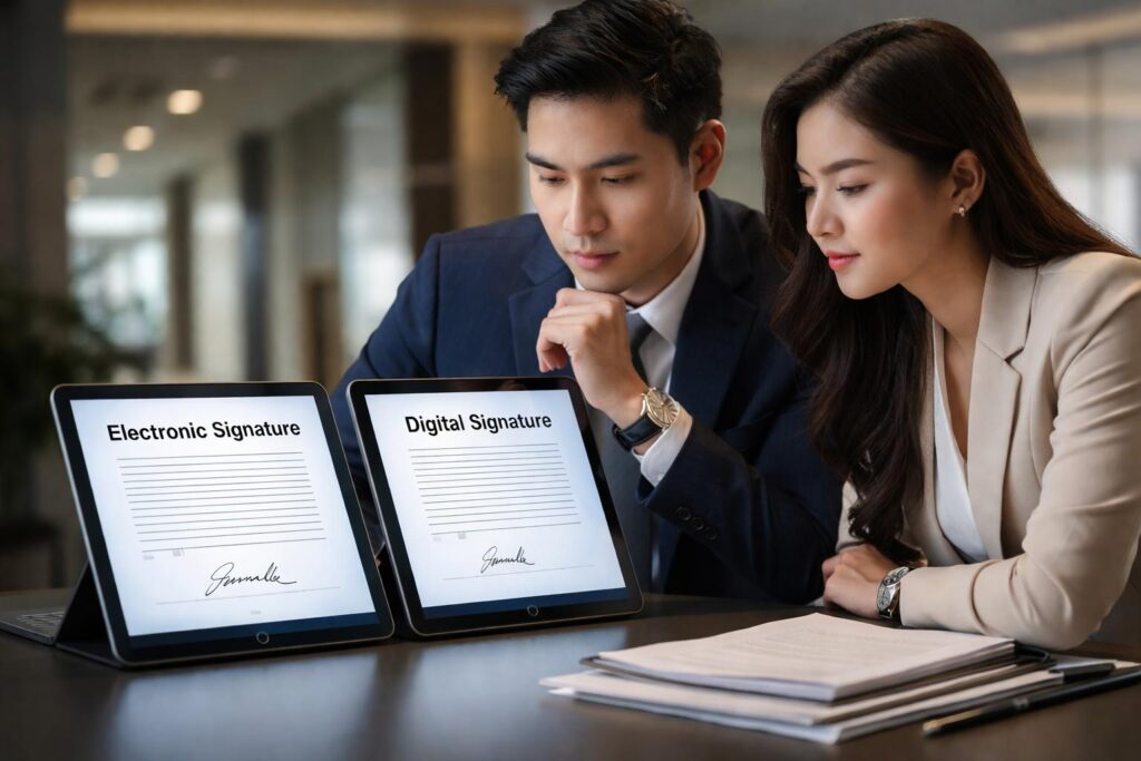Cách phân biệt chữ ký điện tử và chữ ký số trên hợp đồng lao động