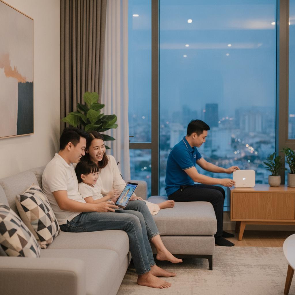 Lắp đặt Internet VNPT Chung cư A&T Sky Garden
