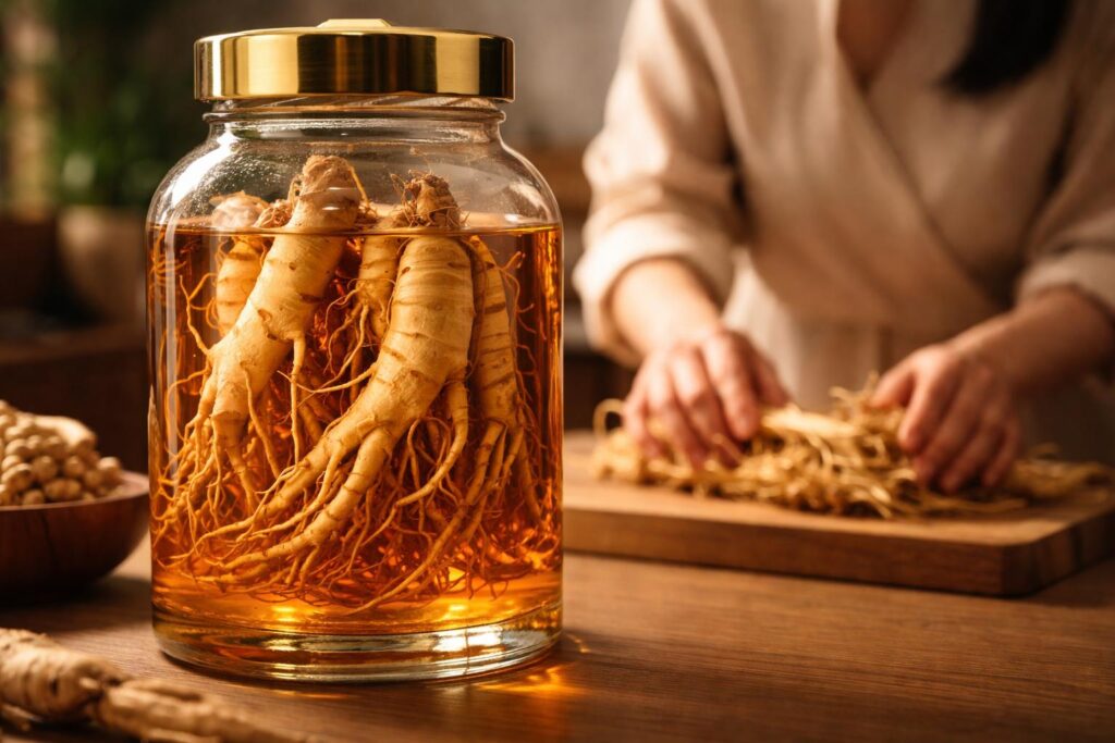 Sâm tươi Hàn Quốc ngâm rượu có tác dụng gì