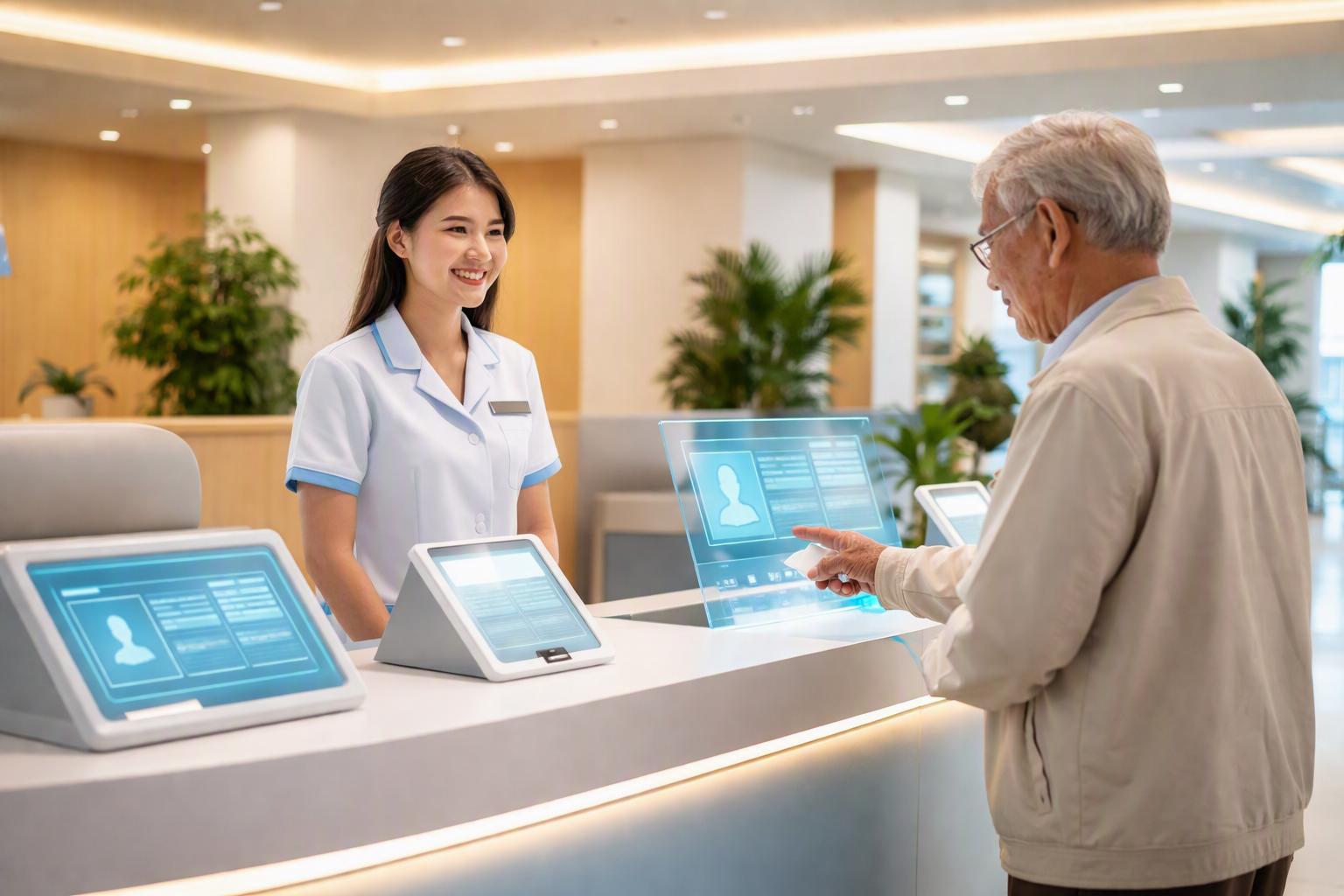 Chuyển đổi số khu vực tiếp đón bệnh viện, phòng khám