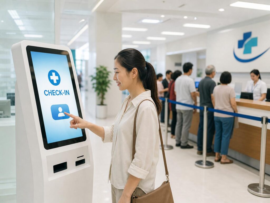 Kiosk bệnh viện giúp giảm tải quầy tiếp đón như thế nào?