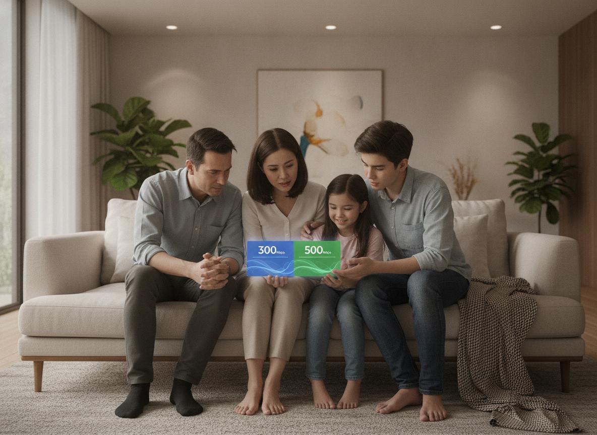So sánh chi tiết 300Mbps và 500Mbps cho gia đình 4 người