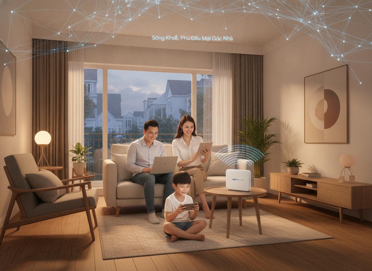 Sức Mạnh Vượt Trội Của Công Nghệ VNPT Mesh 6: Sóng Khỏe, Phủ Đều Mọi Góc Nhà