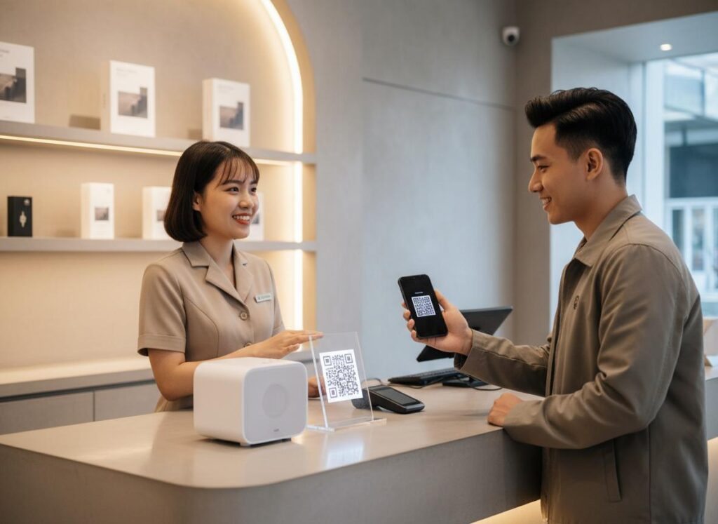 Loa thanh toán QR cho cửa hàng bán lẻ